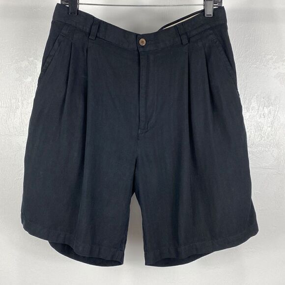 Joseph & Feiss Silk Black Classic Men’s Shorts size 34 - Picture 1 of 10